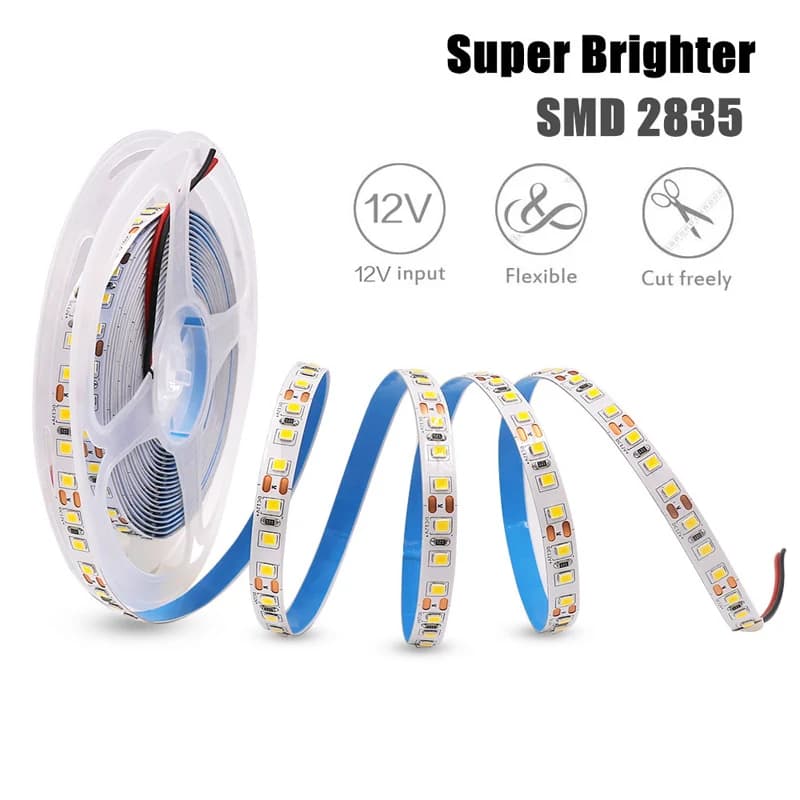 Bande lumineuse Led DC 12V, 2835 60/120 LED s/m, 1m/2m/3m/4m/5m, 3000K-6000K, pour décoration de cha