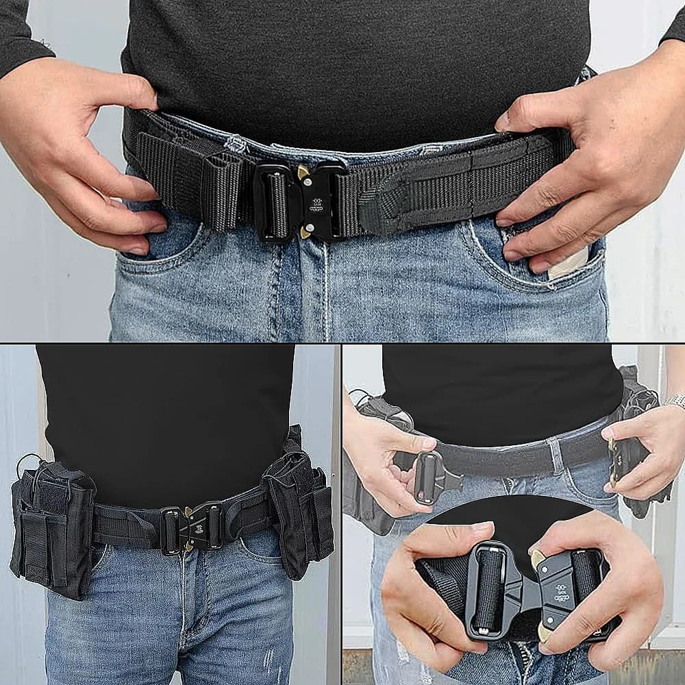 Ceinture tactique en nylon réglable de 1,8 pouces de largeur et système Molle – Ceinture de combat d