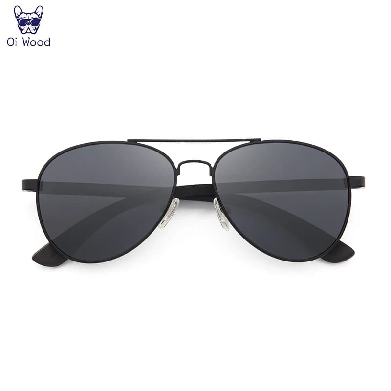 Oi bois lunettes de soleil pilote lunettes de soleil hommes femmes lunettes polarisées bleu Uv400 le