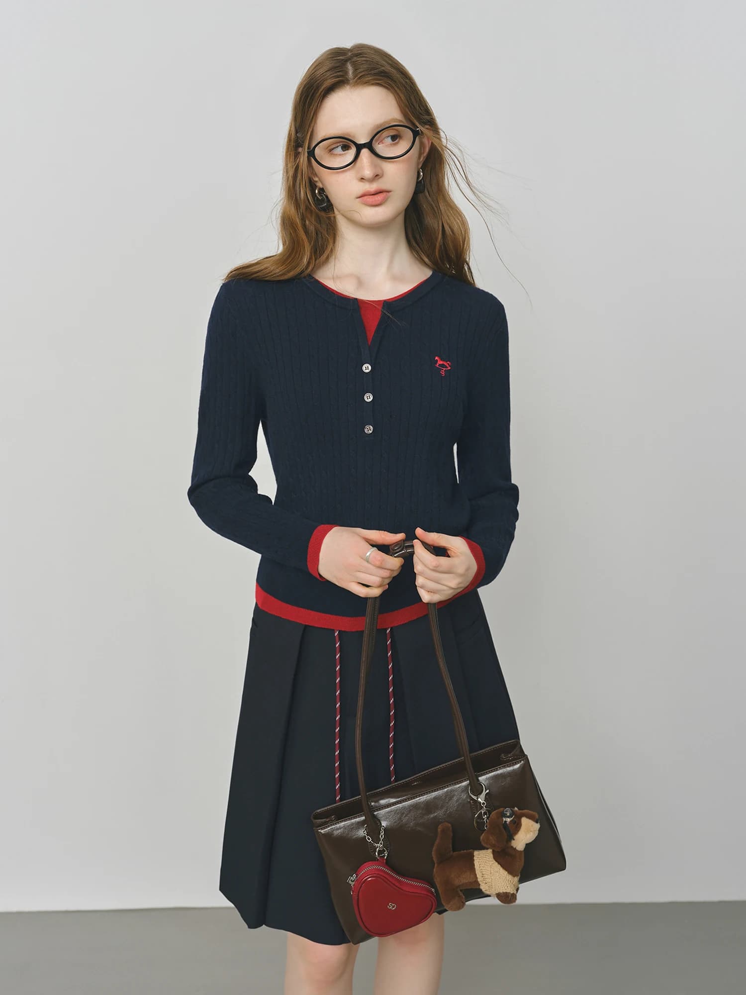 FSLE faux deux pièces Design câble tricot pull pour les femmes 2025 automne nouveau coupe ajustée br