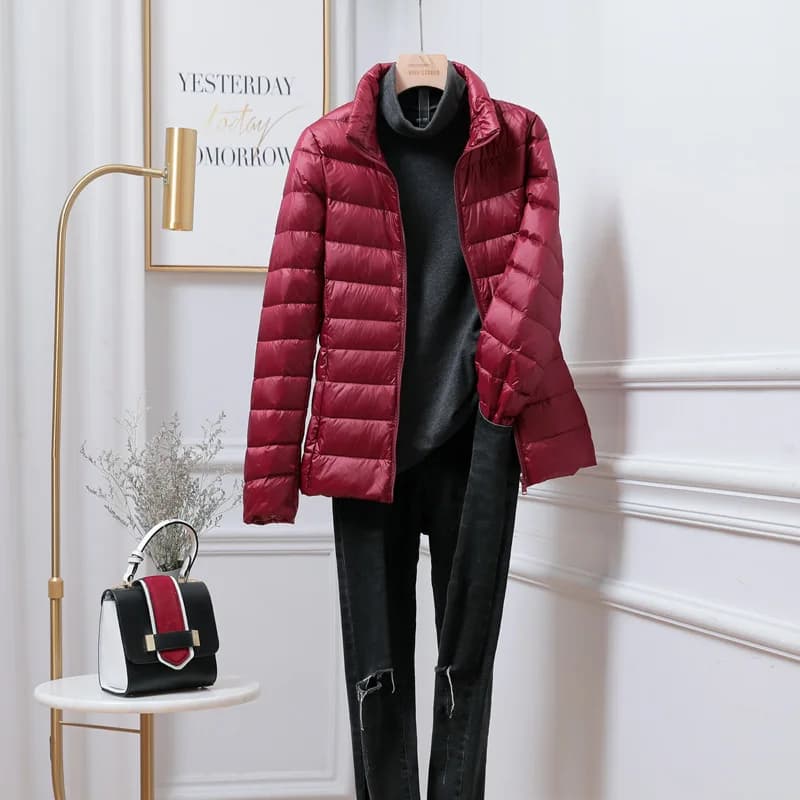 15 couleurs femme coupe ajustée courte Portable coupe-vent doudoune nouvelles femmes automne hiver e