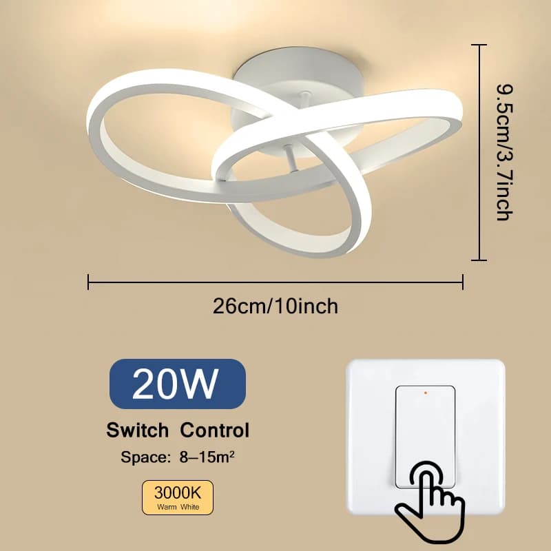 Plafonnier LED de Style Moderne, Luminaire Décoratif de Plafond, 3 Couleurs, Idéal pour une Chambre 