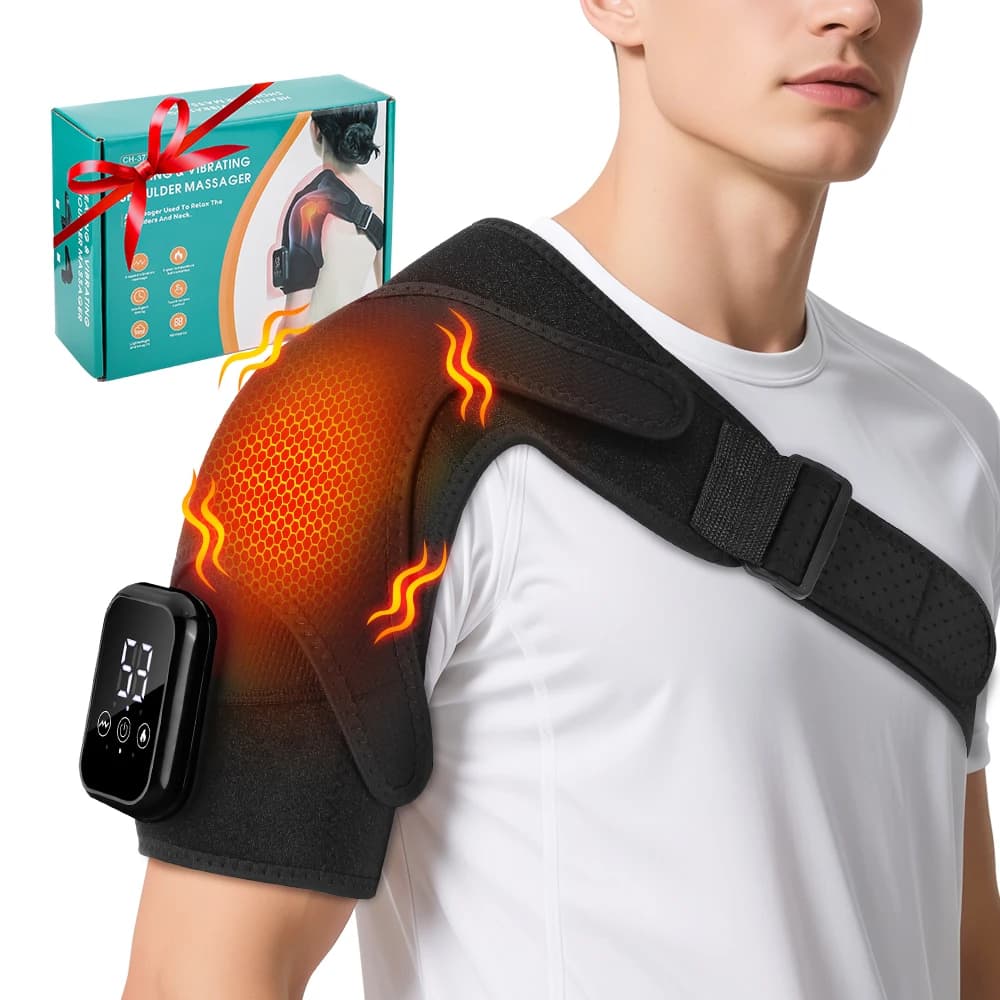 Ceinture de Massage d'épaule Portable, 3 niveaux de chauffage réglables, Vibration, Support d'épaule
