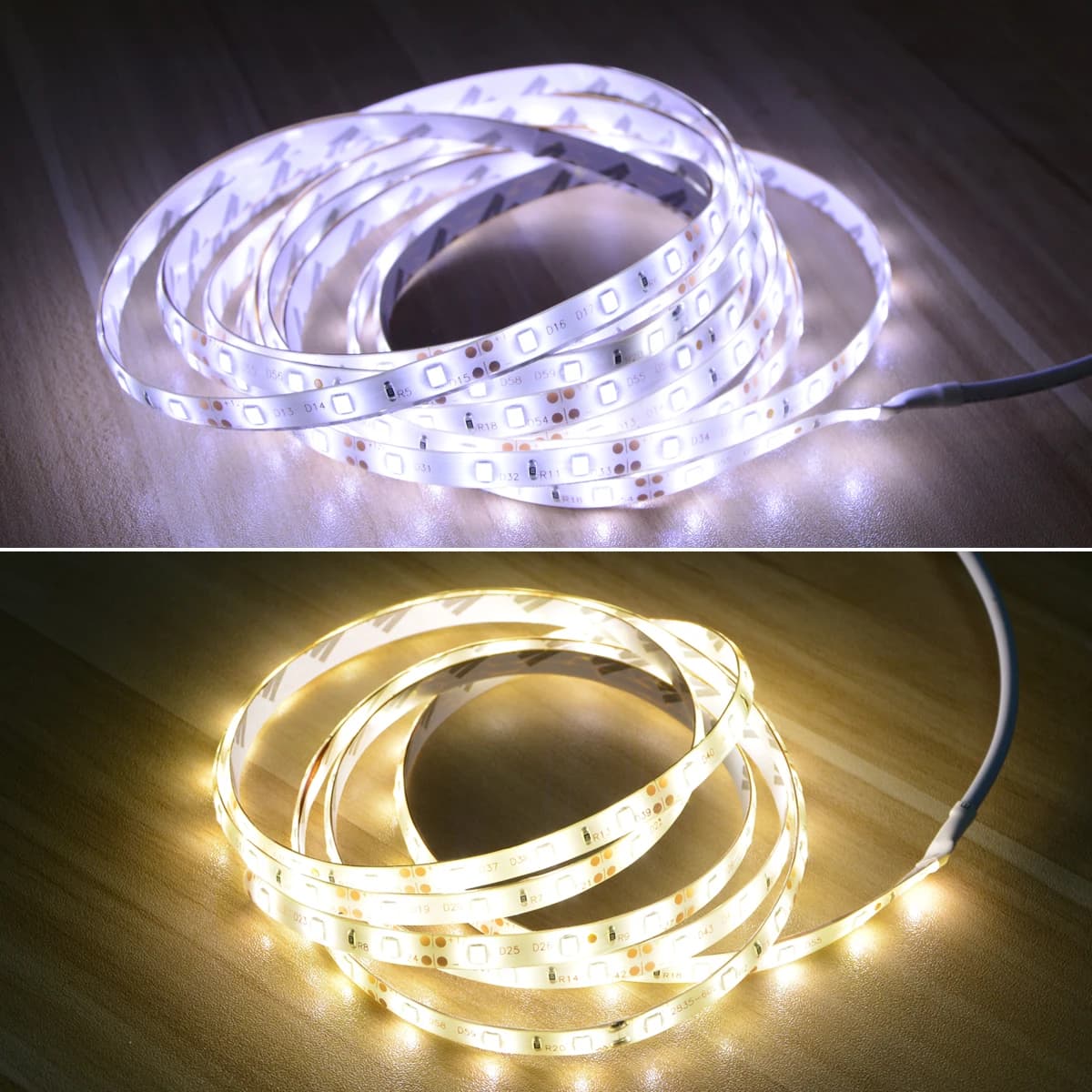 Placard lumineux LED 1M-5M avec capteur de mouvement PIR veilleuse 12V 2835 bande LED pour cuisine c