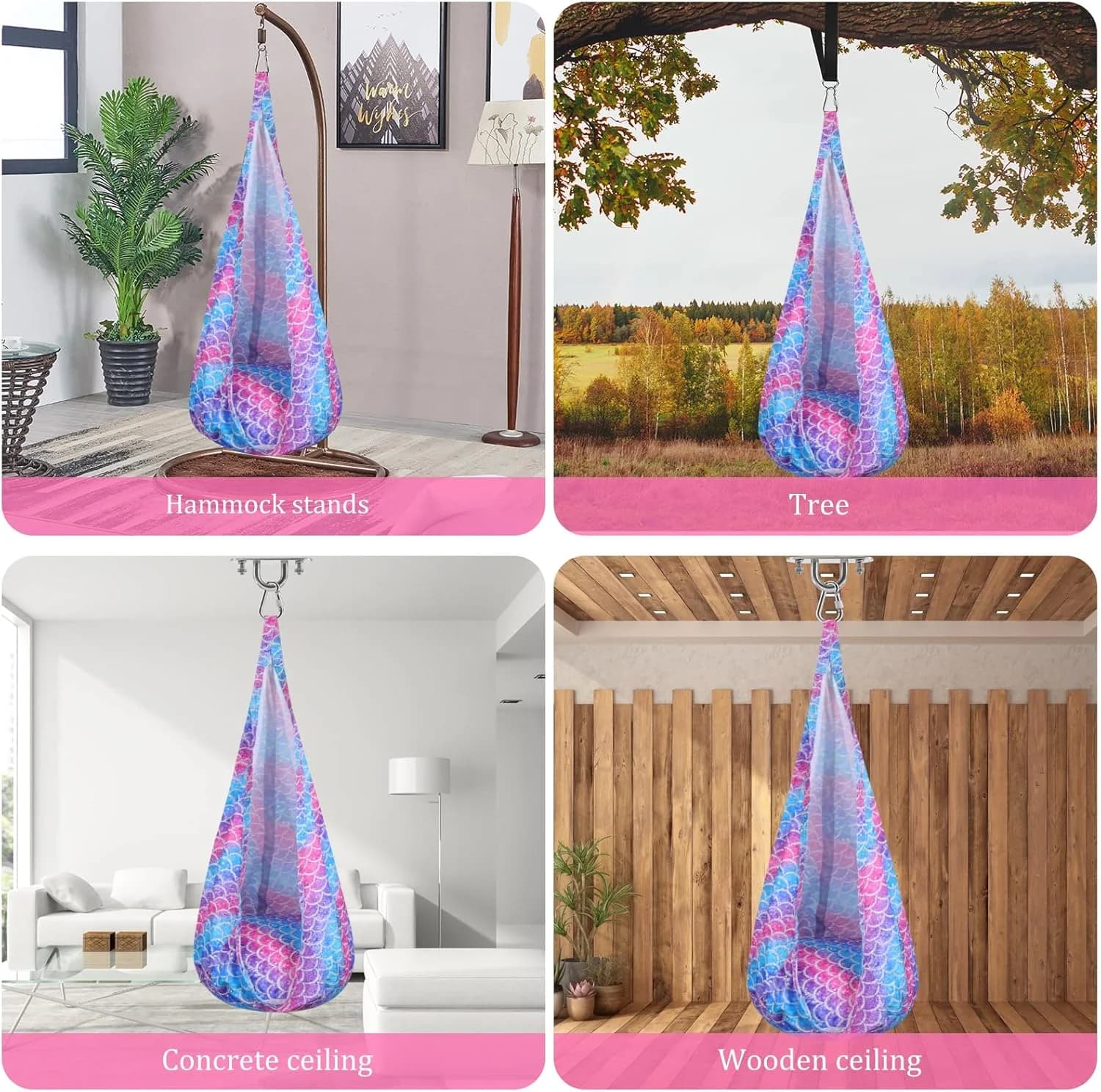 Hamac confortable pour chaise pivotante, coussin d'air Durable, corde réglable, nid de siège confort