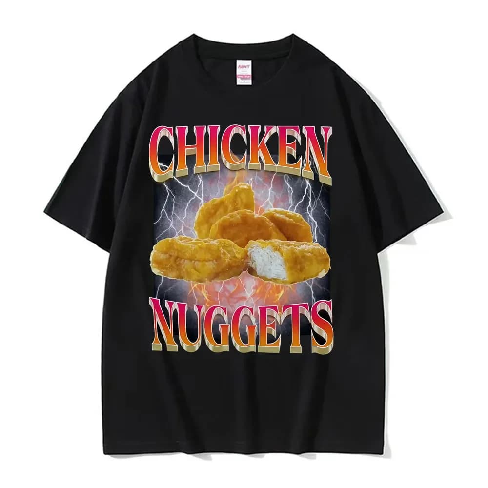 Drôle pépites de poulet Style Vintage Meme graphique T-shirt femmes Hip Hop gothique T-shirt confort