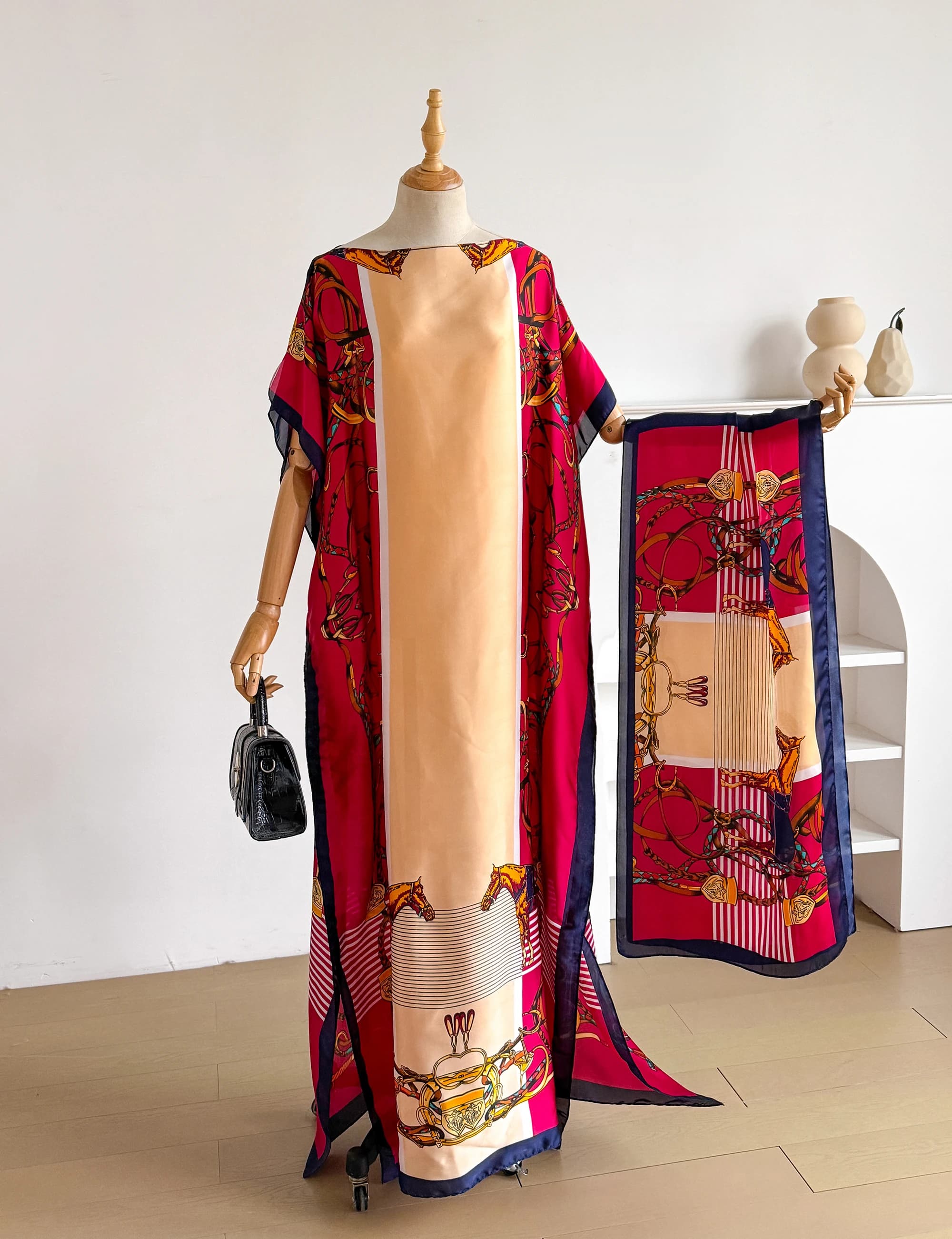 Abaya d'été à manches courtes en coton pour femme, robe islamique africaine ample maxi avec grand fo