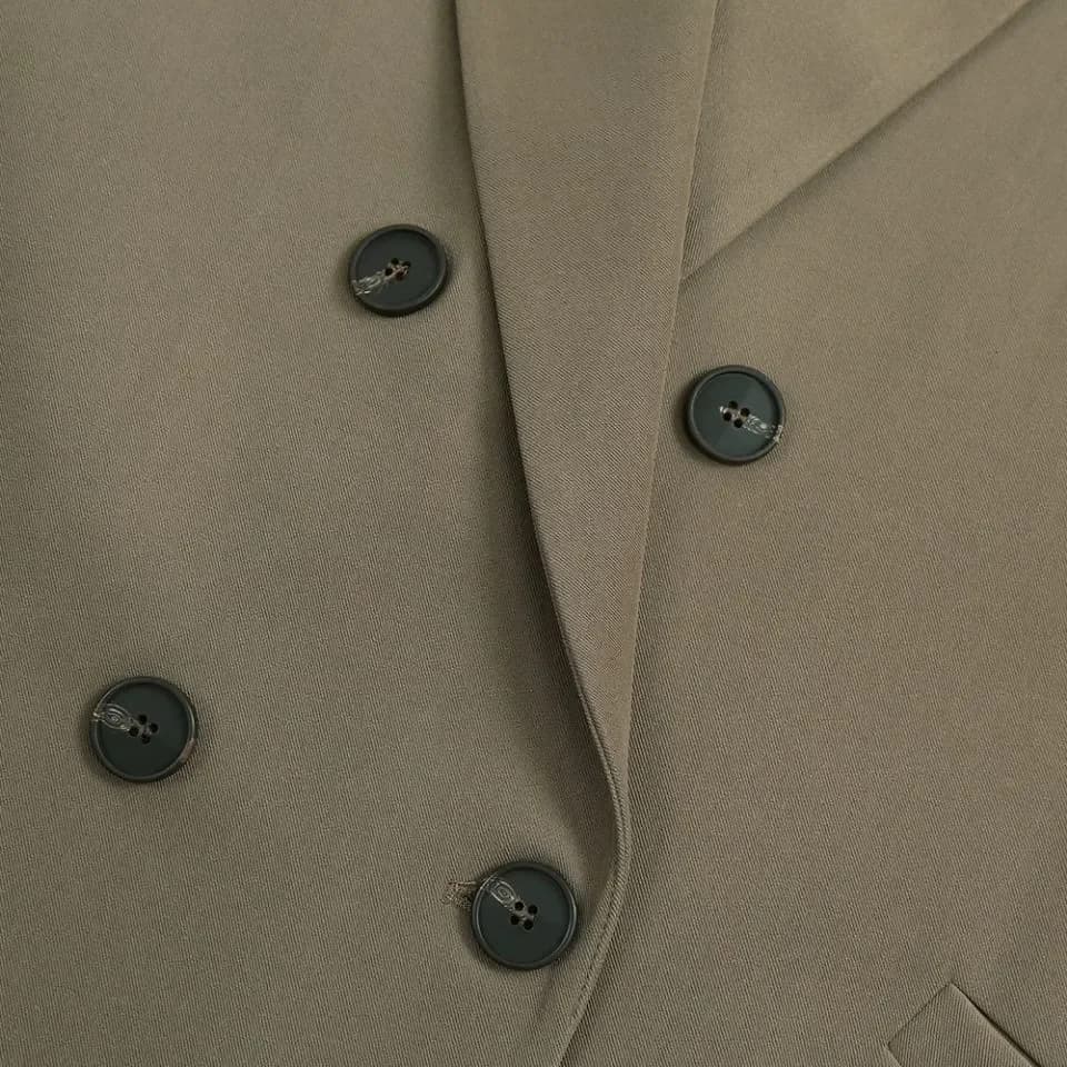 Blazer croisé à manches longues pour femmes, veste chic coréenne, manteau de printemps noir, vêtemen