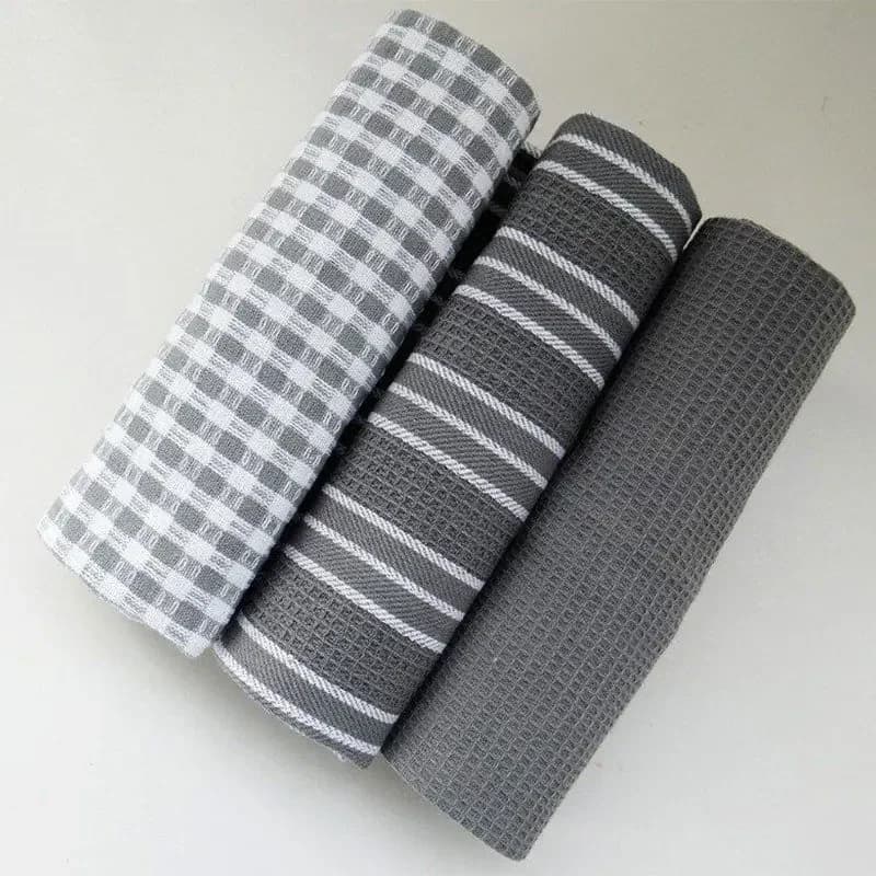 Serviettes de cuisine 100% coton naturel, 3 pièces, serviettes à thé classiques, chiffon absorbant, 