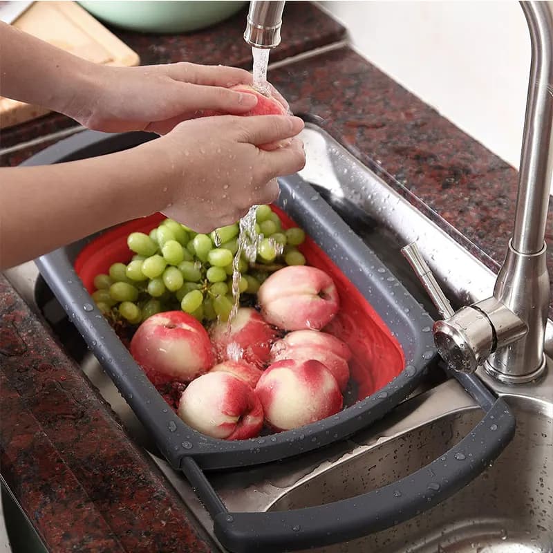 Panier de vidange rectangulaire pliable en Silicone, panier de filtre à eau rétractable, panier de f