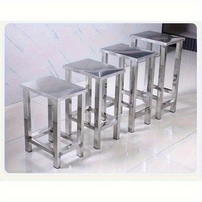 Tabouret carré en acier inoxydable, tabouret à langer pour chaussures de salle blanche, tabouret de 