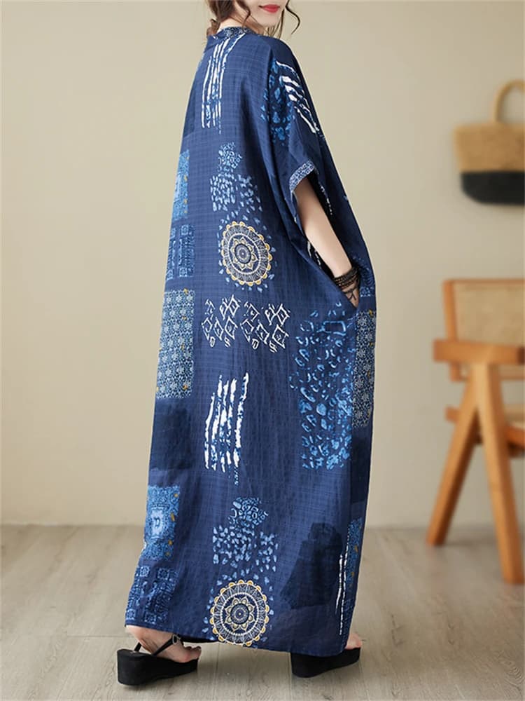 Robes longues oversize vintage imprimées pour femmes 2026 – Décontractées, amples, pour les vacances