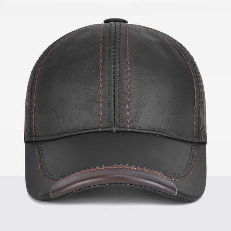 Hommes véritable cuir de vachette Earlap casquettes mâle automne hiver 100% véritable cuir de vache 