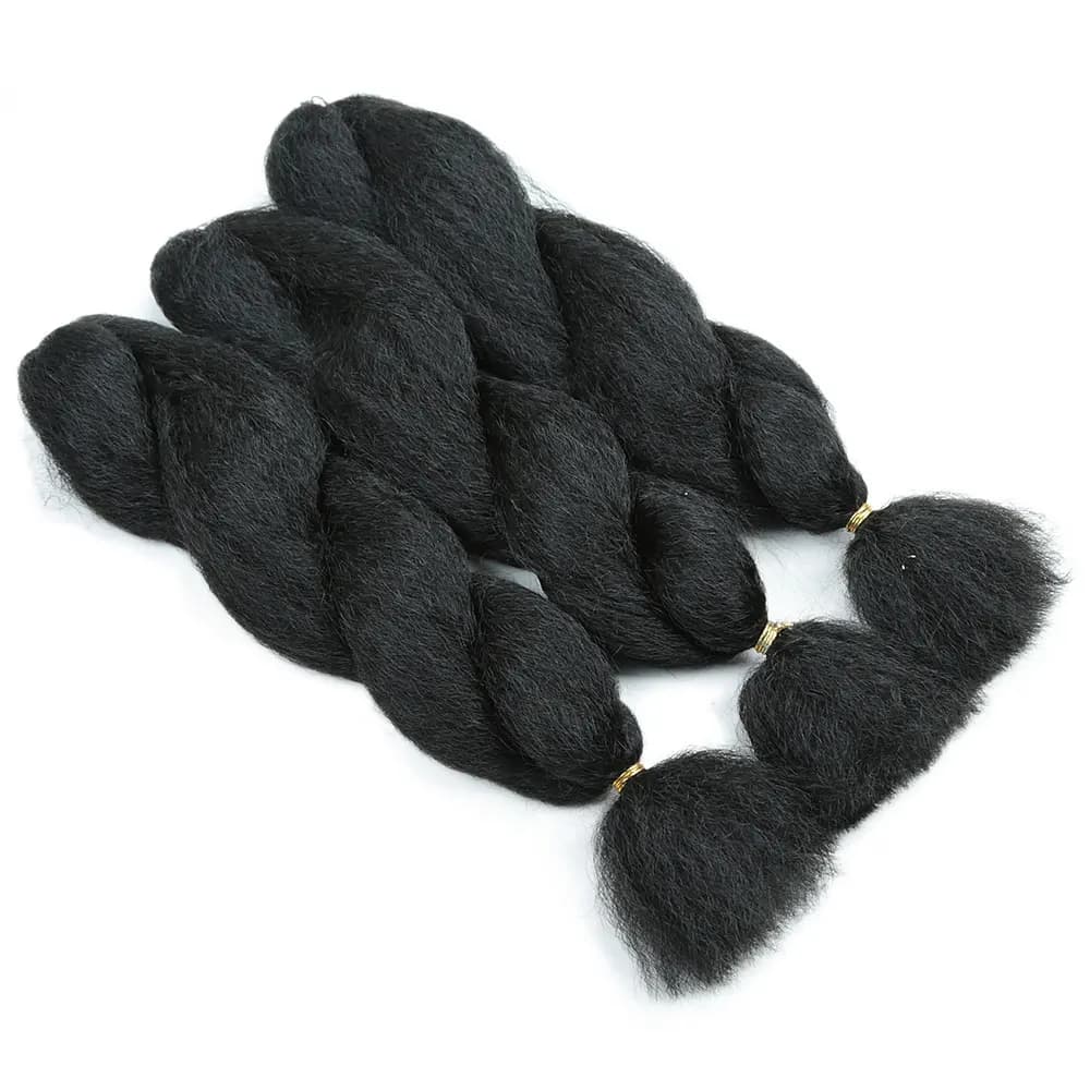 Mèches synthétiques au Crochet Vixen 26 pouces, cheveux crépus et lisses au Crochet pour femmes noir