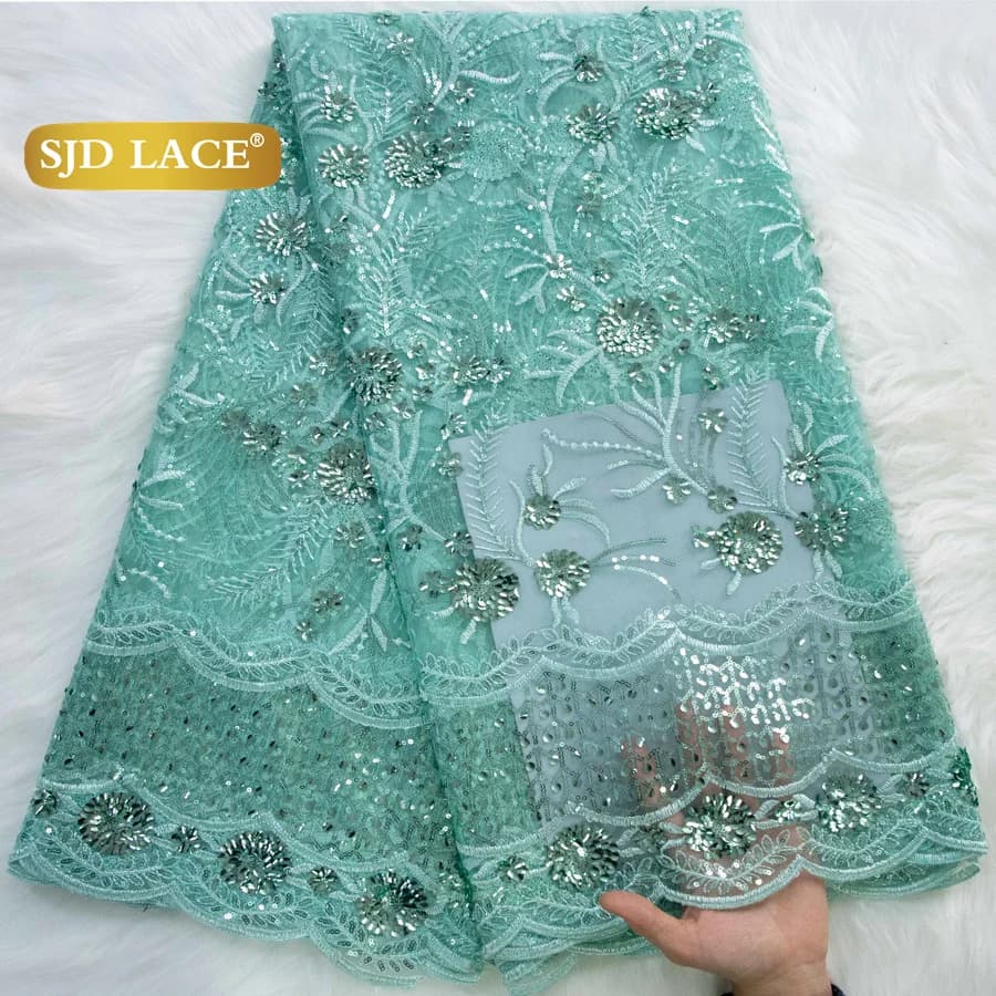 SJD dentelle africaine française Tulle paillettes maille dentelle tissu 2026 haute qualité nigérian 
