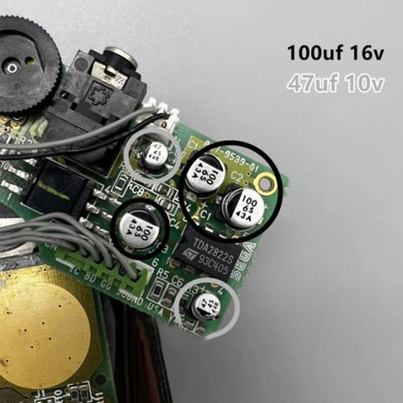 Condensateurs pour remplacement de réparation de condensateurs de carte mère Sega Gamegear Gg