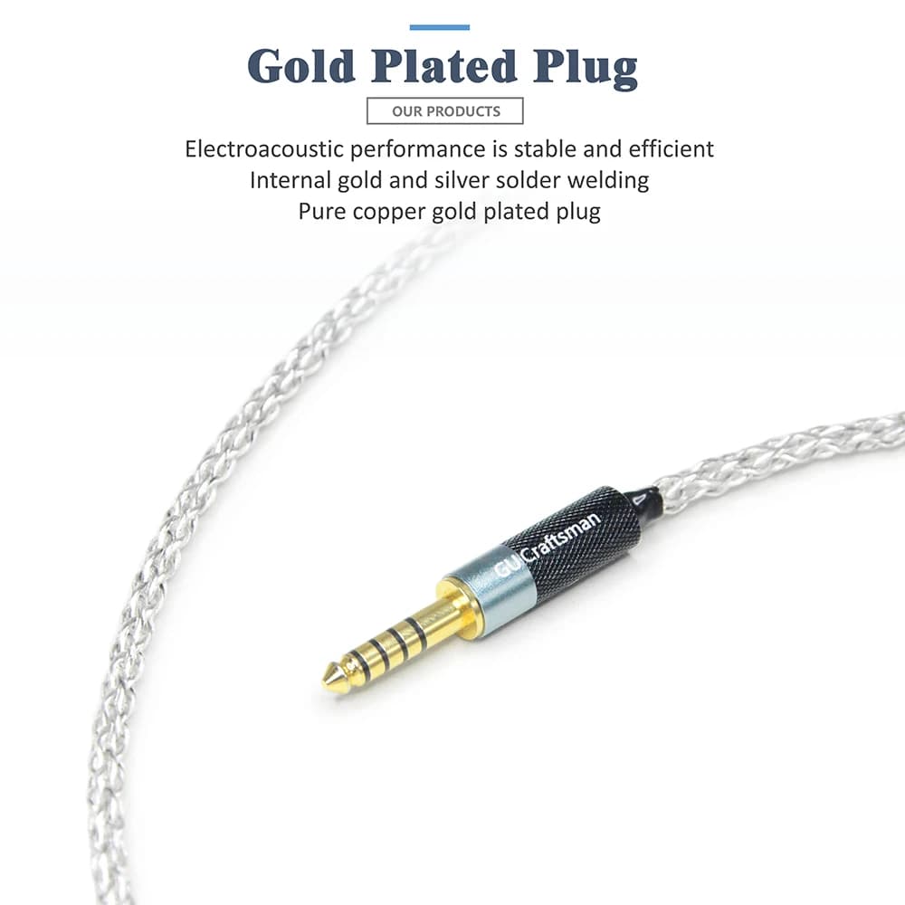 GUCraftsman-Câble de mise à niveau 5N ODavid en graphène plaqué argent IEM, 4.4mm, pour GENNHEISER I