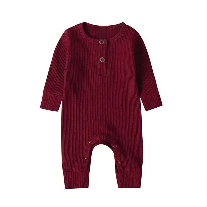 Printemps automne nouveau-né bébé garçons filles à manches longues côtelé coton barboteuse combishor