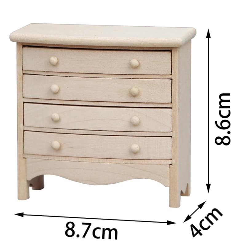 ✰ ✪ Meubles de chambre à coucher pour maison de poupée 1:12, série de tables de chevet miniatures, a