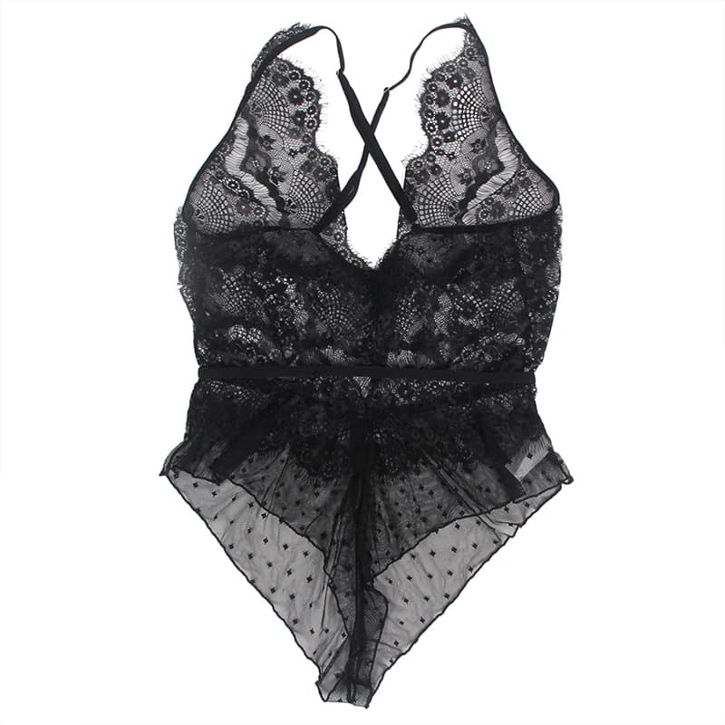 Comeondear-Body en dentelle à col en V pour femmes, Body floral, Vêtements sexy, Teddy transparent, 