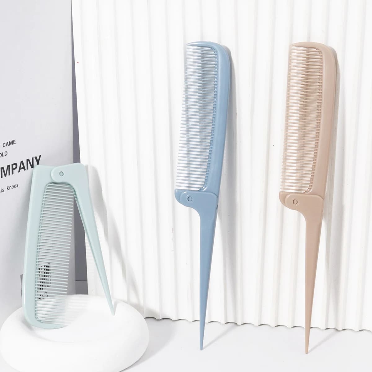 Peigne à queue pliant minimaliste portable, outil de coiffure domestique mini et compact, spécial po