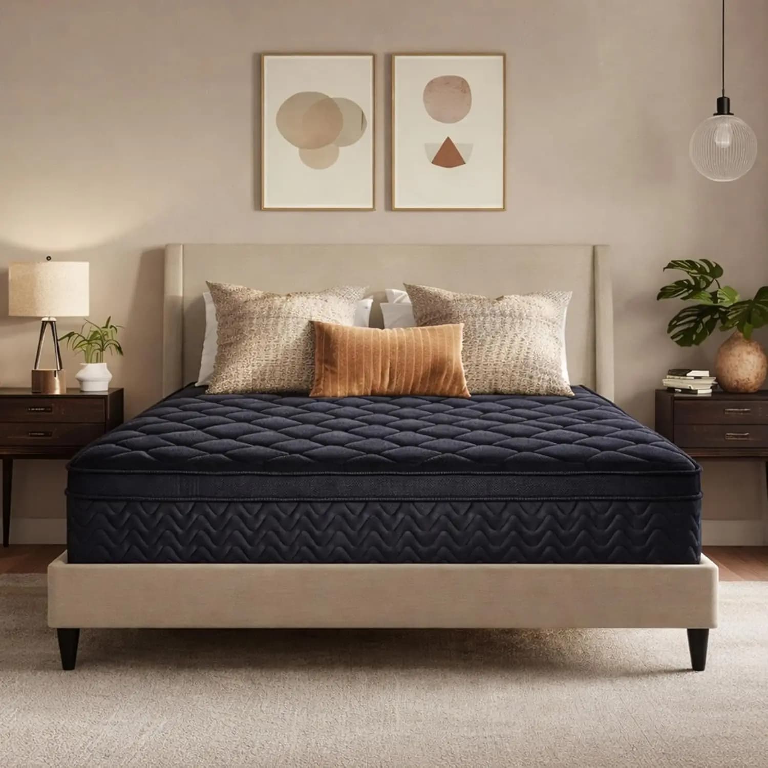 Matelas pleine grandeur de 12 pouces avec ressorts ensachés, isolation des mouvements et soulagement