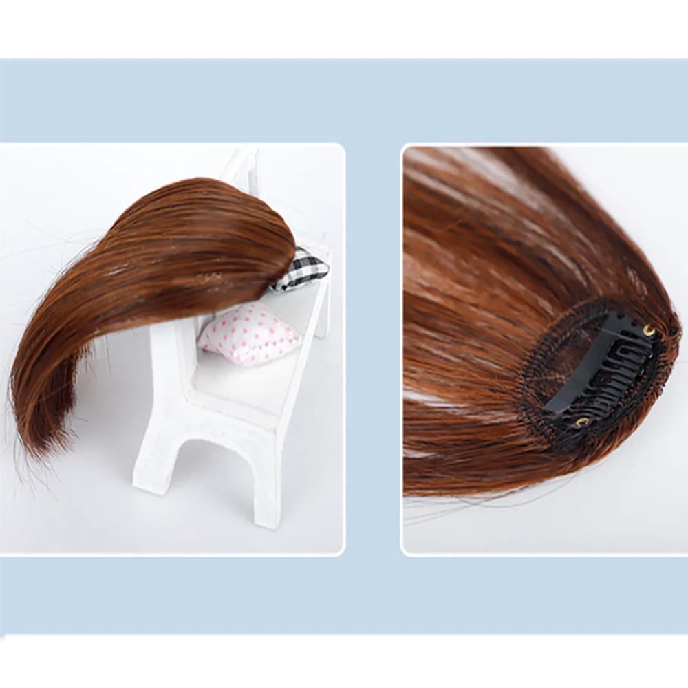 Jeedou mince frange émoussée Extension de cheveux synthétiques à clipser aspect naturel coiffure ins