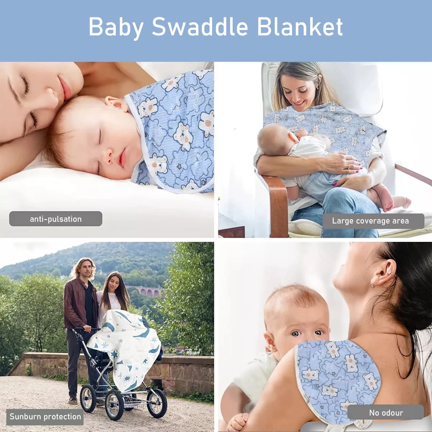   Nouveau Style de rendu pour bébé à haute élasticité, tissu d'emmaillotage pour nouveau-né absorb