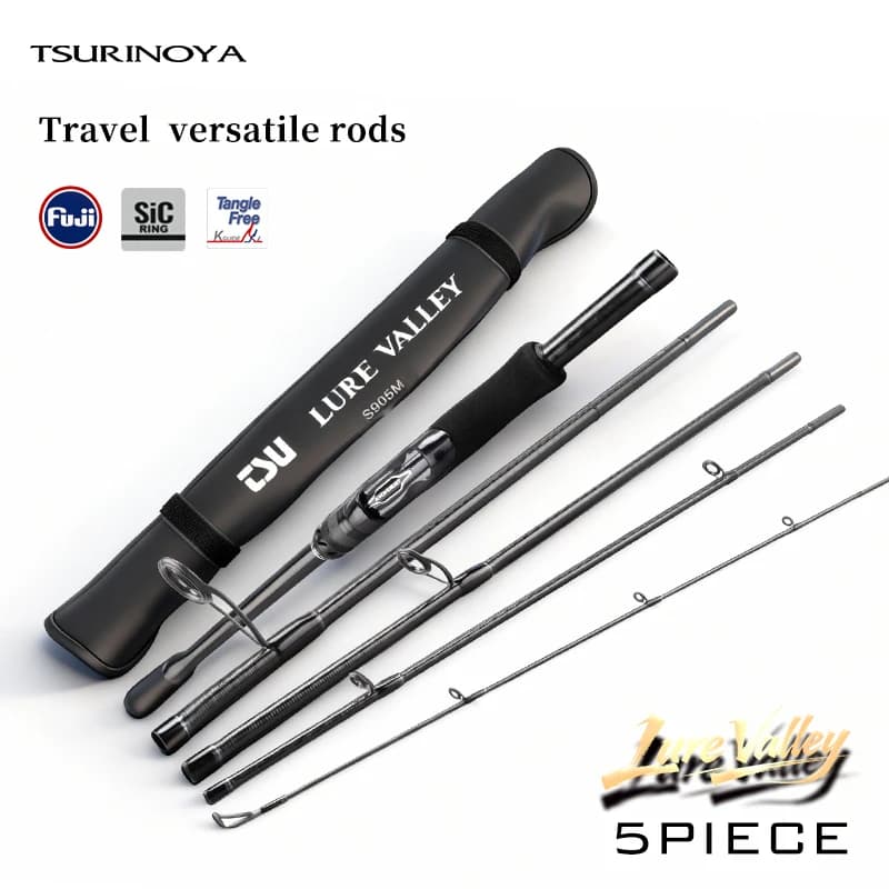 Canne à pêche de voyage TSURINOYA LURE VALLEY, 5 sections, Expedition, 1.98m, 2.08m, 2.28m, 2.44m, 2