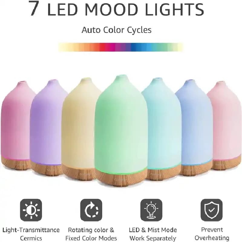 Humidificateur d'air en céramique, diffuseur d'arôme, aromathérapie, brume fraîche, diffuseur d'huil