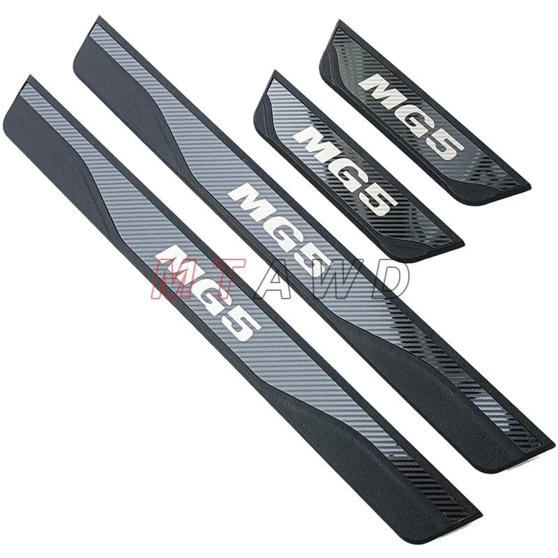 Plaque de seuil de porte de voiture en carbone inoxydable, protection de pédale de protection, revêt