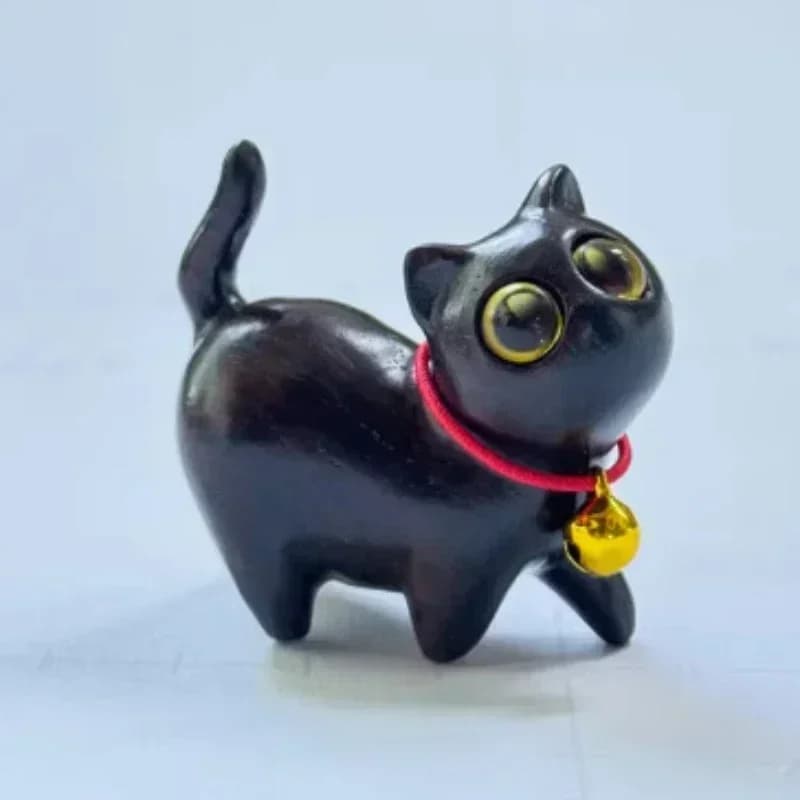 Charmante Figurine de chaton en bois, décoration de chat artisanale pour la maison, idée cadeau parf