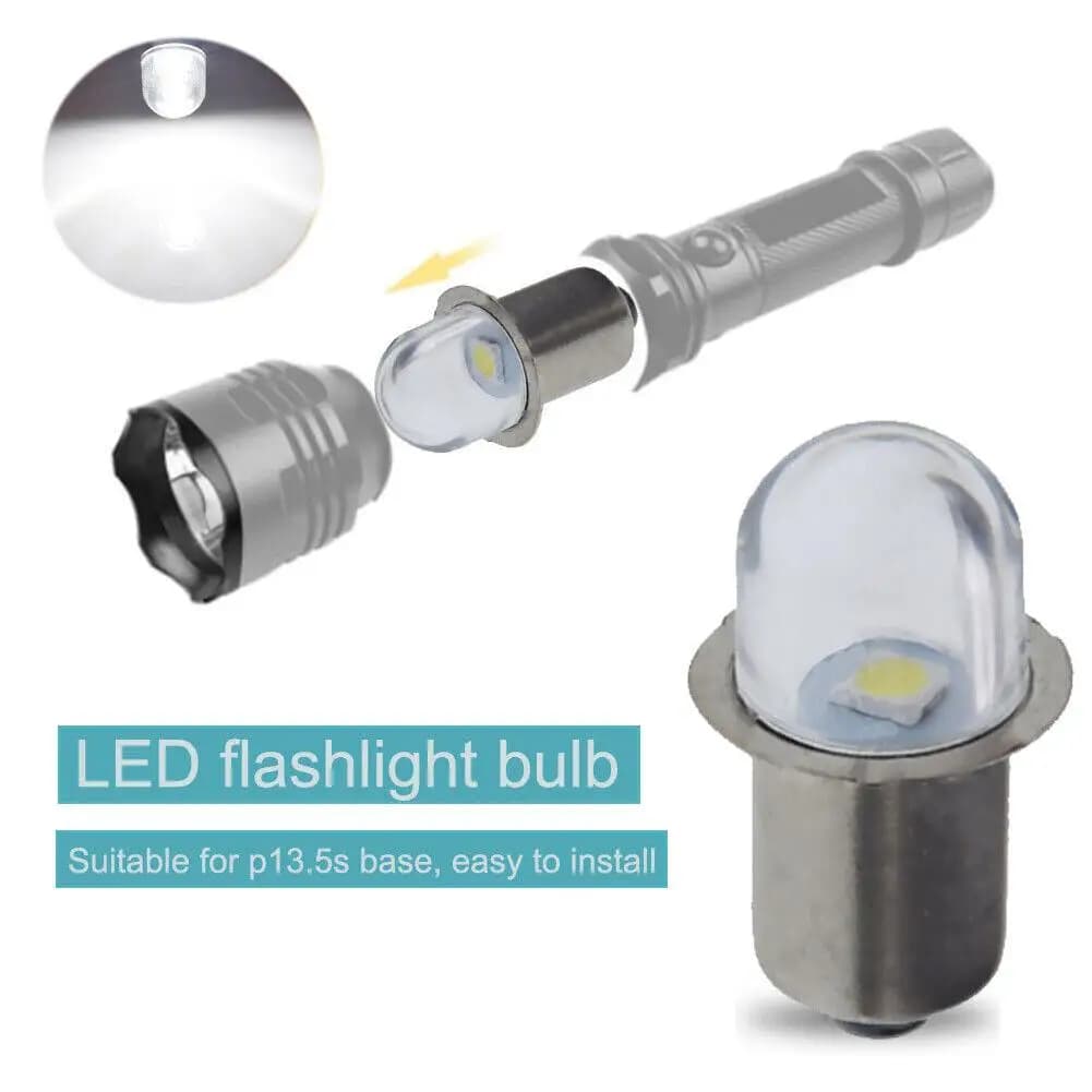 P13.5S Base LED ampoules de mise à niveau blanc Maglite lampe de poche blanc chaud 3000K blanc 6000K