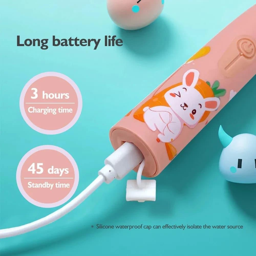 Brosse à dents électrique aste étanche pour enfants, brosse à dents sonique pour enfants, tête de re