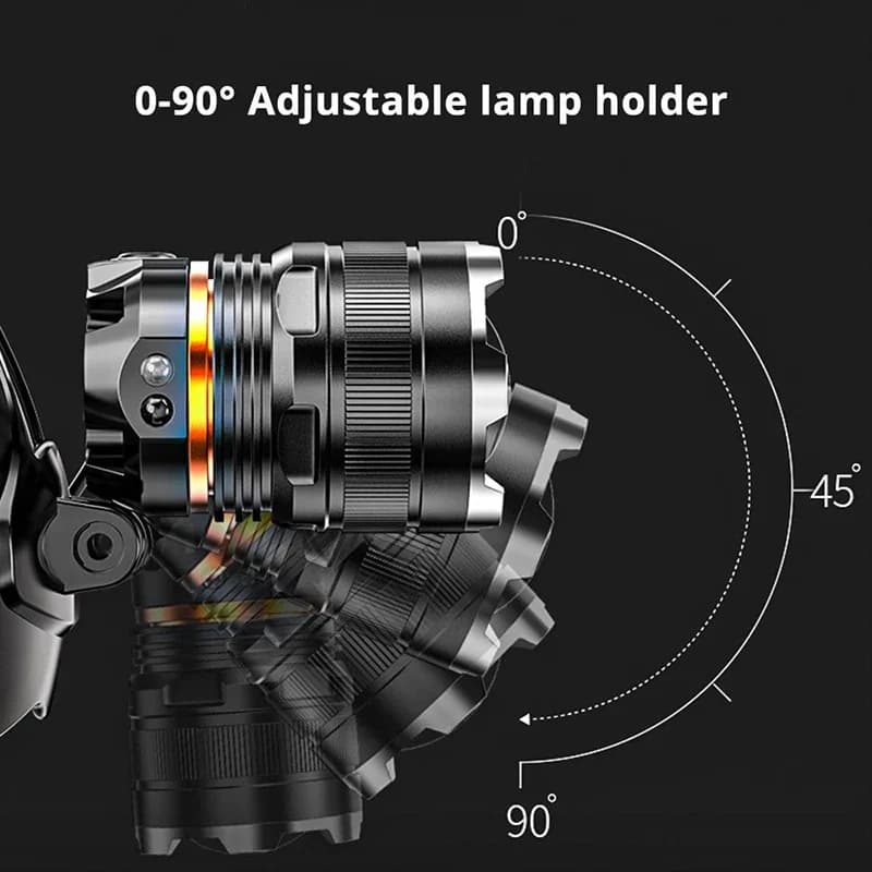XHP50 LED Capteur Phare Étanche Tête Lumière Rechargeable Pêche À La Recherche Camping Tête lampe de
