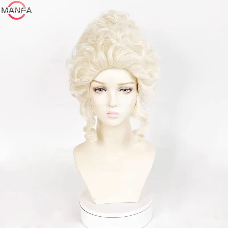 Perruques de Cosplay Marie Antoinette, perruque de princesse synthétique bouclée moyenne résistante 