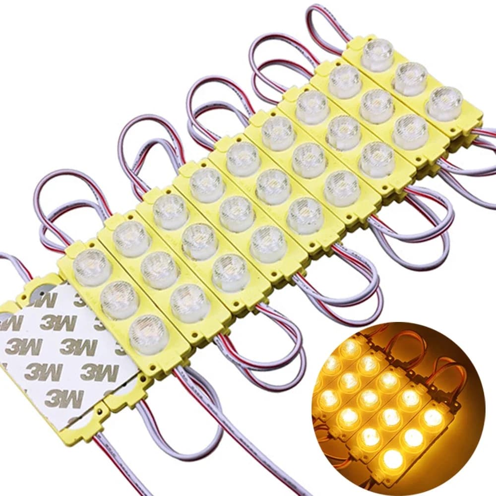 20 pièces Super lumineux 3 LED Module lumières 12V extérieur étanche pour magasin publicité panneau 