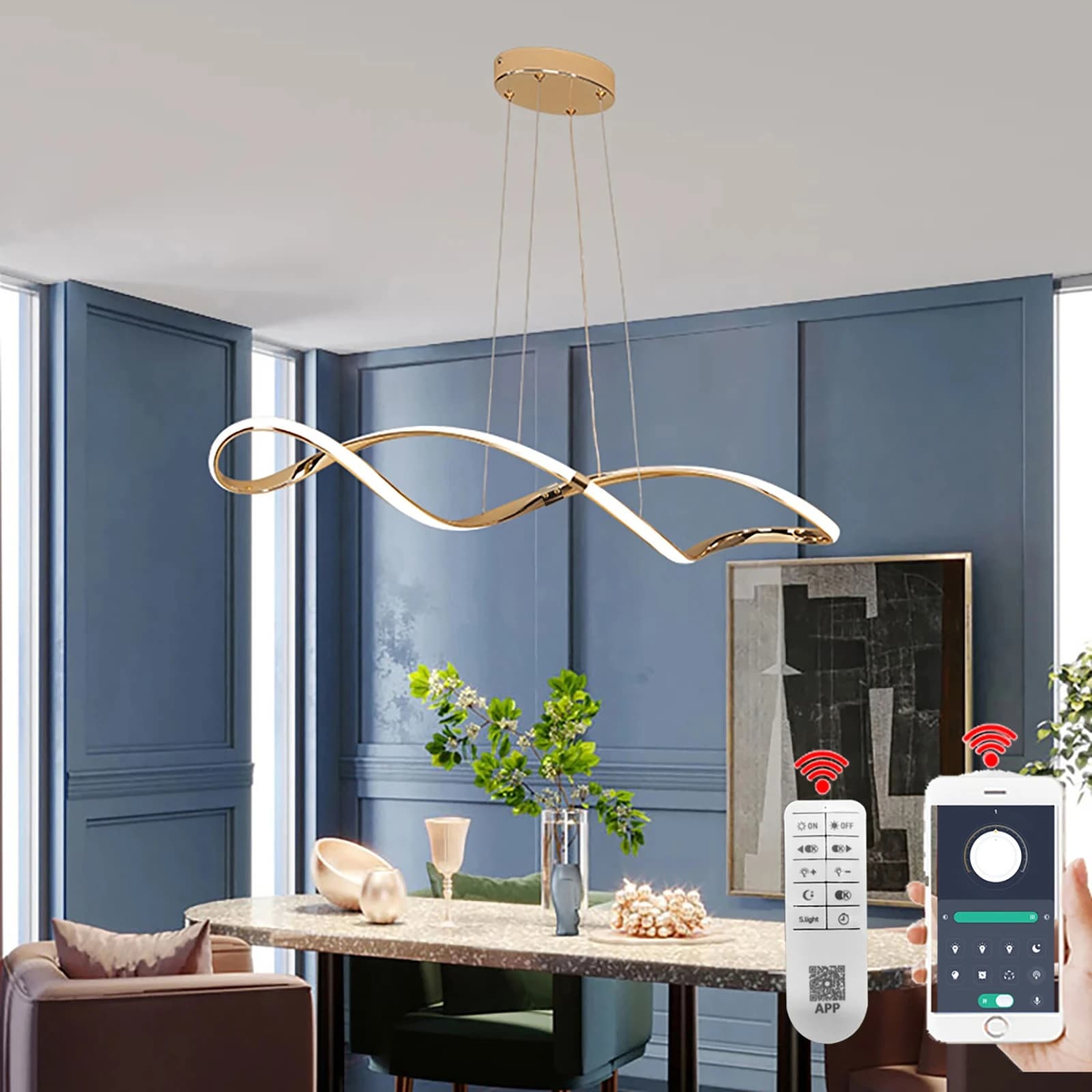 Plafonnier LED suspendu en verre au design moderne, éclairage d'intérieur, luminaire décoratif de pl
