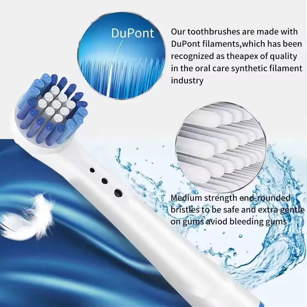 Buses de tête de brosse pour brosse à dents électrique Oral B, 16/20 pièces, recharge de fil sensibl