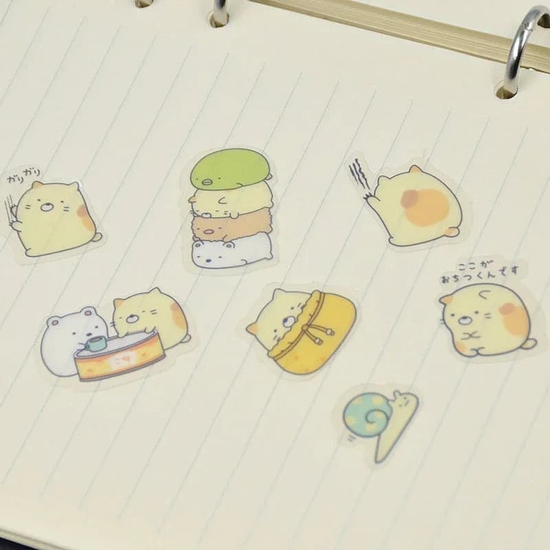 50 X mignon japonais Sumikko Gurashi autocollant flocons sac sac Anlimals Scrapbooking