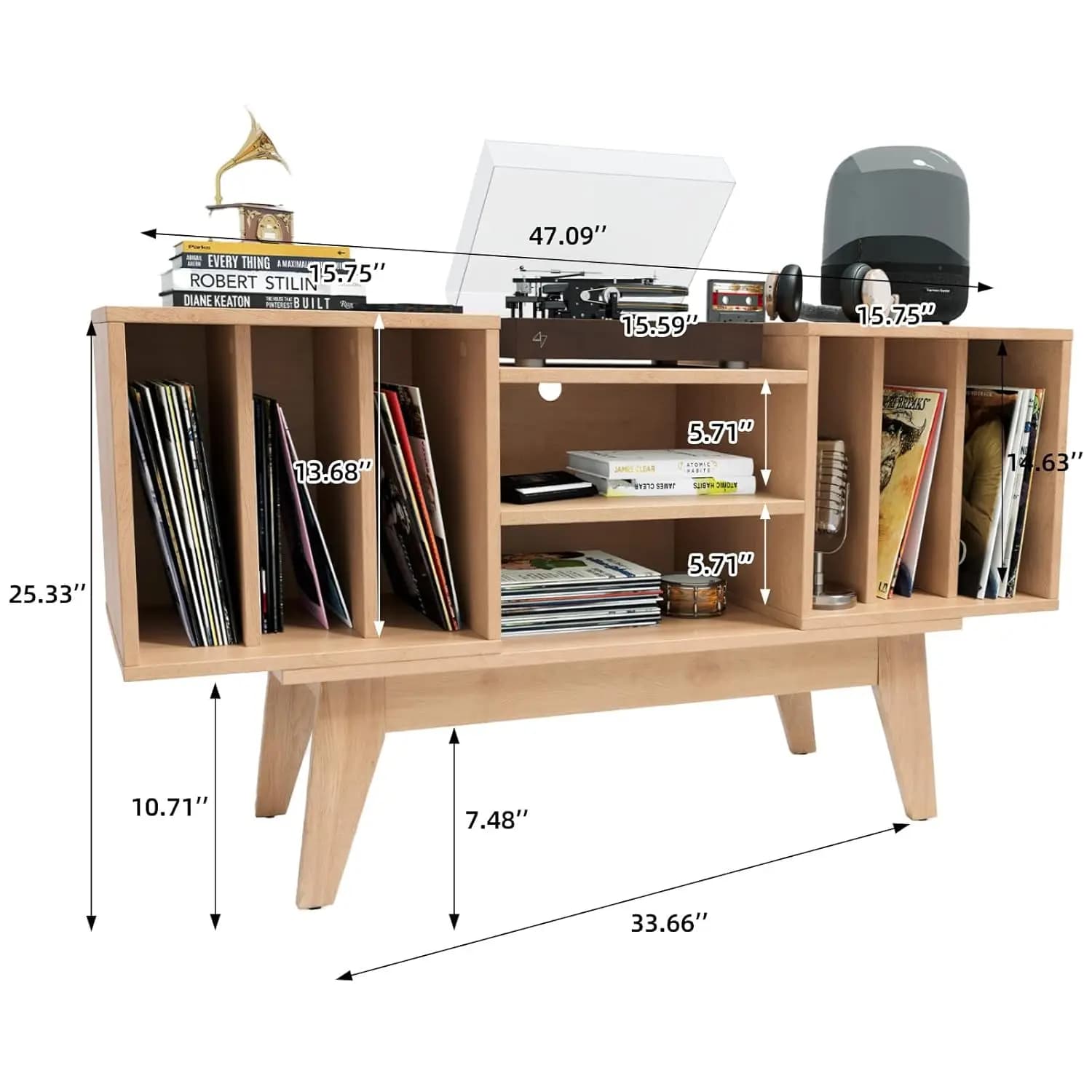 Support pour disques vinyles, grande table pour tourne-disques pouvant contenir jusqu'à 450 albums, 