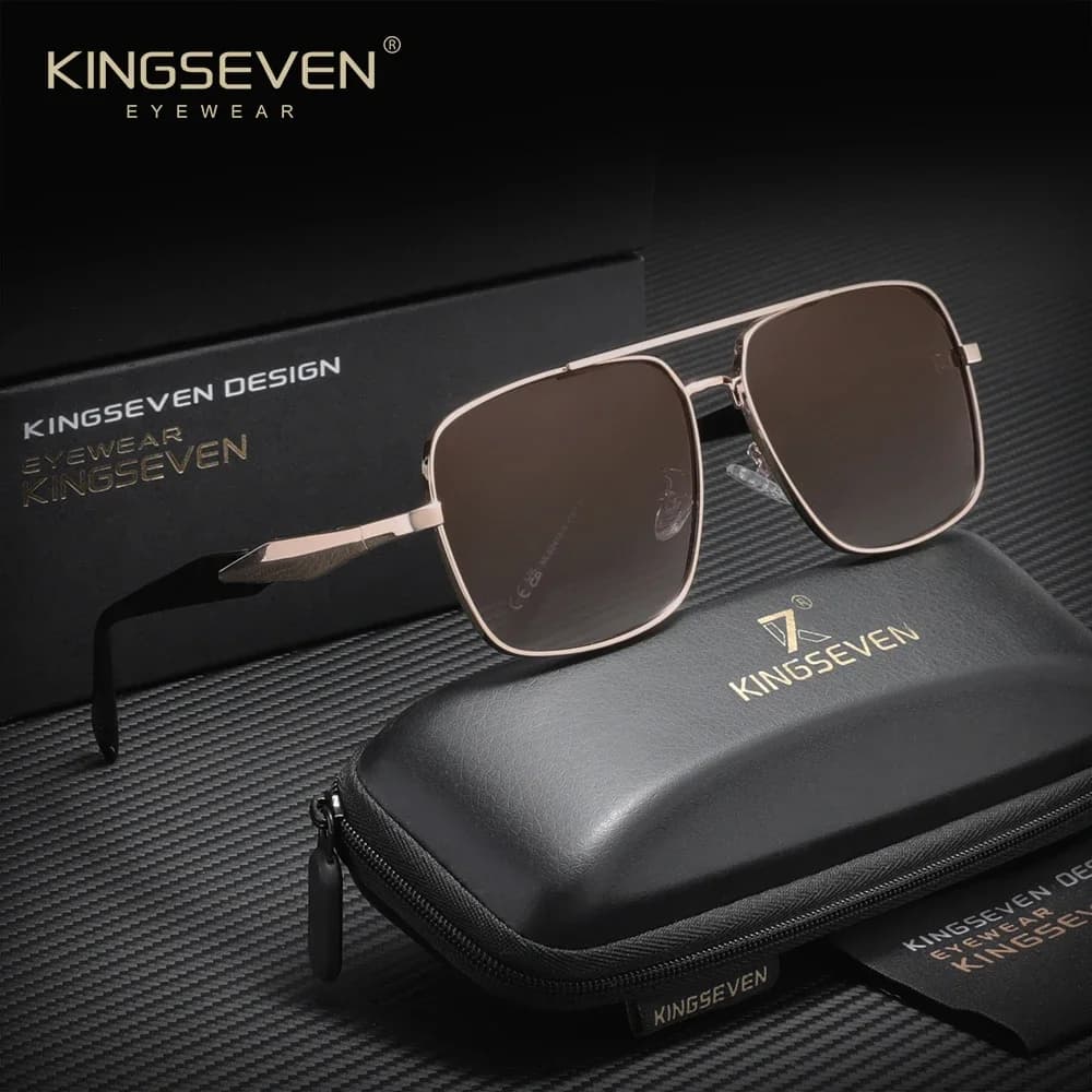 KINGSEVEN – lunettes de soleil polarisées pour hommes, monture métallique de haute qualité, verres a
