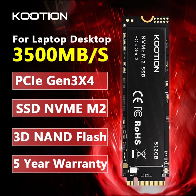 KOOTION – X15 disque dur interne SSD, M.2, PCIe, avec capacité de 256 go, 512 go, 1 to, pour ordinat