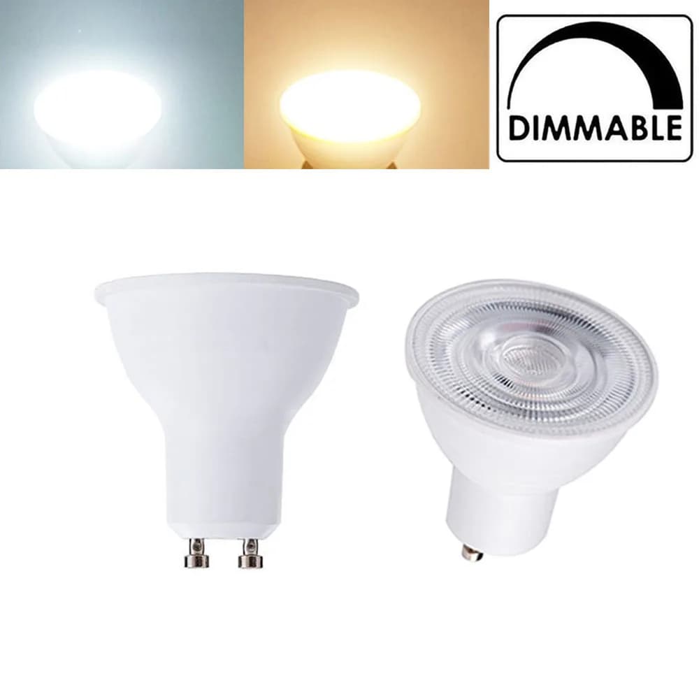 Ampoules de projecteur LED GU10 à intensité variable, Angle de faisceau de 24 degrés COB 7W 110V 220