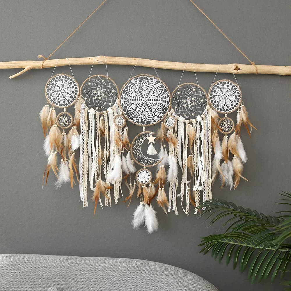 Attrape-rêves bohème pour chambre à coucher, décor de mariage et de Noël, grand mur de confection, o