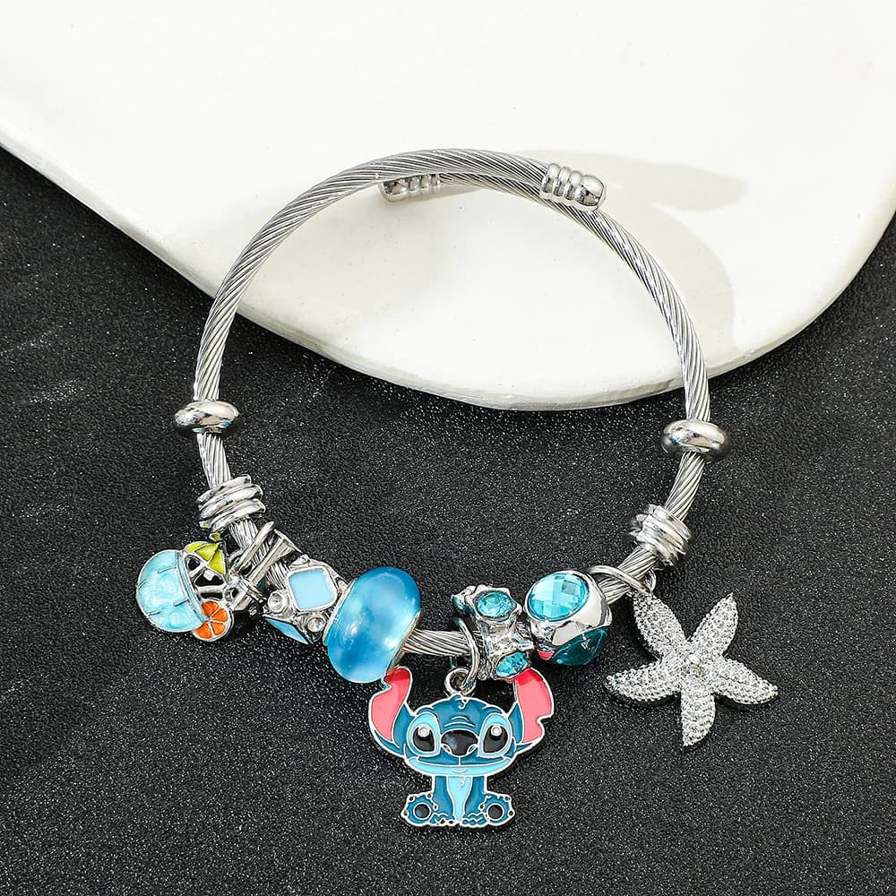 Bracelet Disney-Lilo & Stitch, accessoires de dessin animé pour enfants, cadeau d'anniversaire, joue