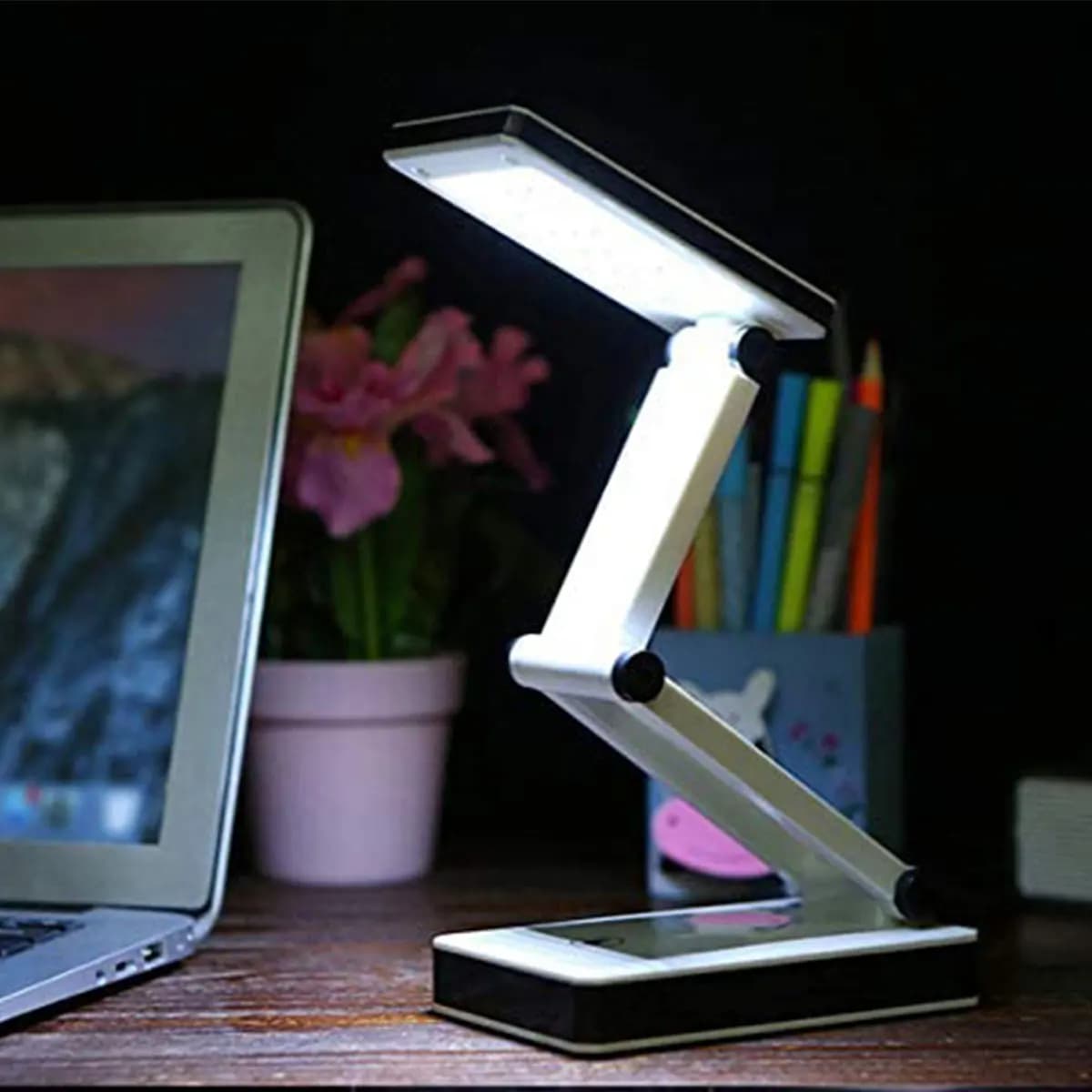 Lampe de bureau pliable lampe de lecture compacte 120Lumens COB lampe de Table USB/alimenté par batt