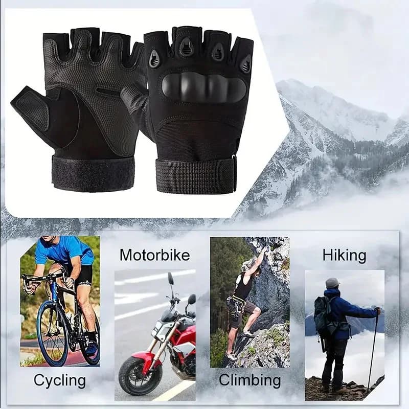 1 paire de gants tactiques sans doigts pour hommes – Idéal pour les sports de plein air, le tir, la 