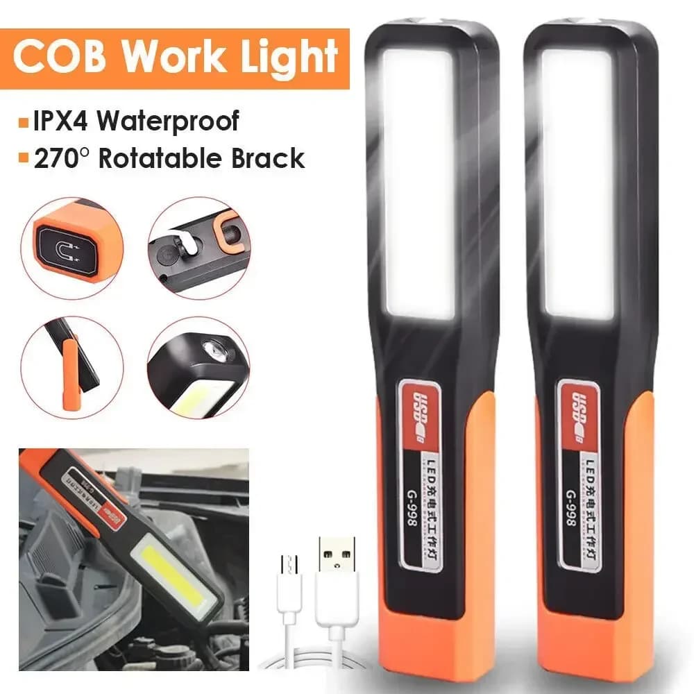 1/2/4/8 PIÈCES Lumineux COB LED Lampe De Travail Voiture Mécanique Lampe De Poche Rechargeable USB T
