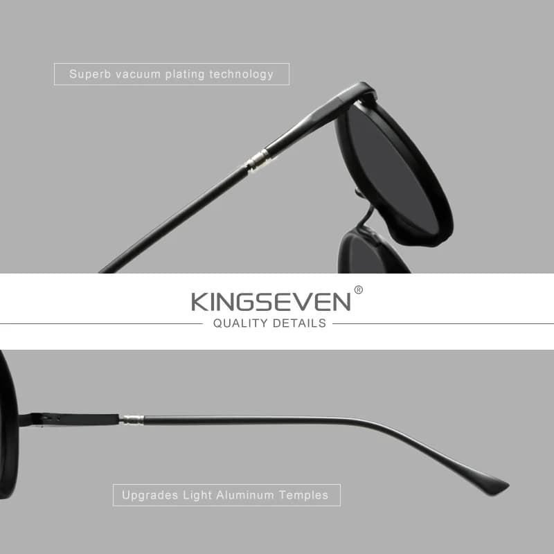 KINGSEVEN Lunettes de soleil rétro pour hommes et femmes, monture ronde, polarisées, accessoires de 